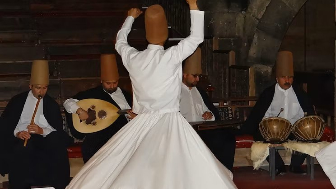 A Spiritual Journey in Cappadocia's Mystical Atmosphere: Whirling Dervish Ceremony at a Historic Caravanserai
