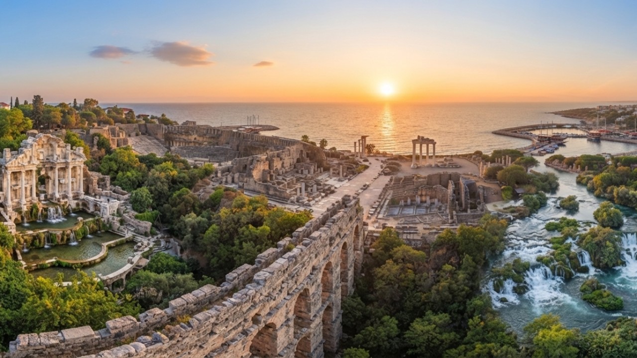 Περιήγηση στα αρχαία ερείπια της Πέργης, της Ασπένδου, της Σίδης και στον καταρράκτη του Μανάβγκατ με αναχώρηση από την Αντάλεια - Κονιάαλτι